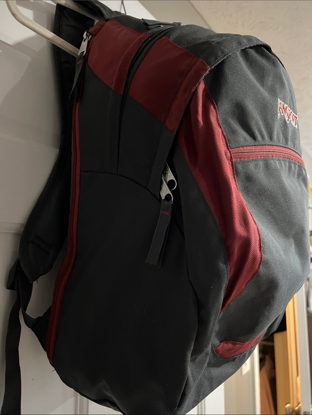 Jansport Black and Burgundy Everyday Backpack - Picture 3 of 6